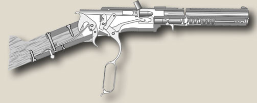 Diagram of a Henry Rifle in the process of Loading