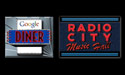 Google Diner and Radio City Music Hall Google Office Signage