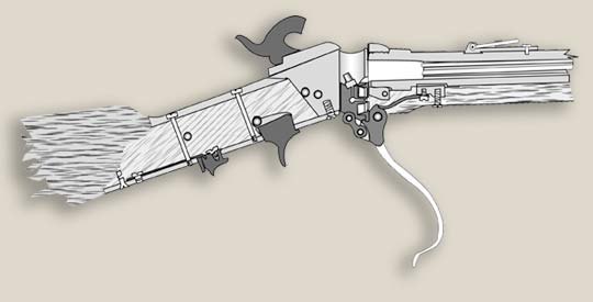 Diagram of a drop block breech being loaded